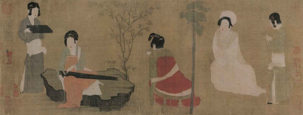 唐 仕女图 绢本无损画质下载 第1张