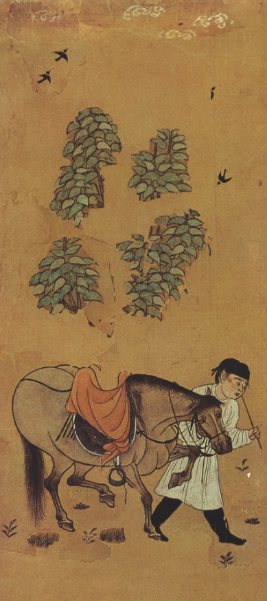 唐 牧马图 绢本高清无损画质下载