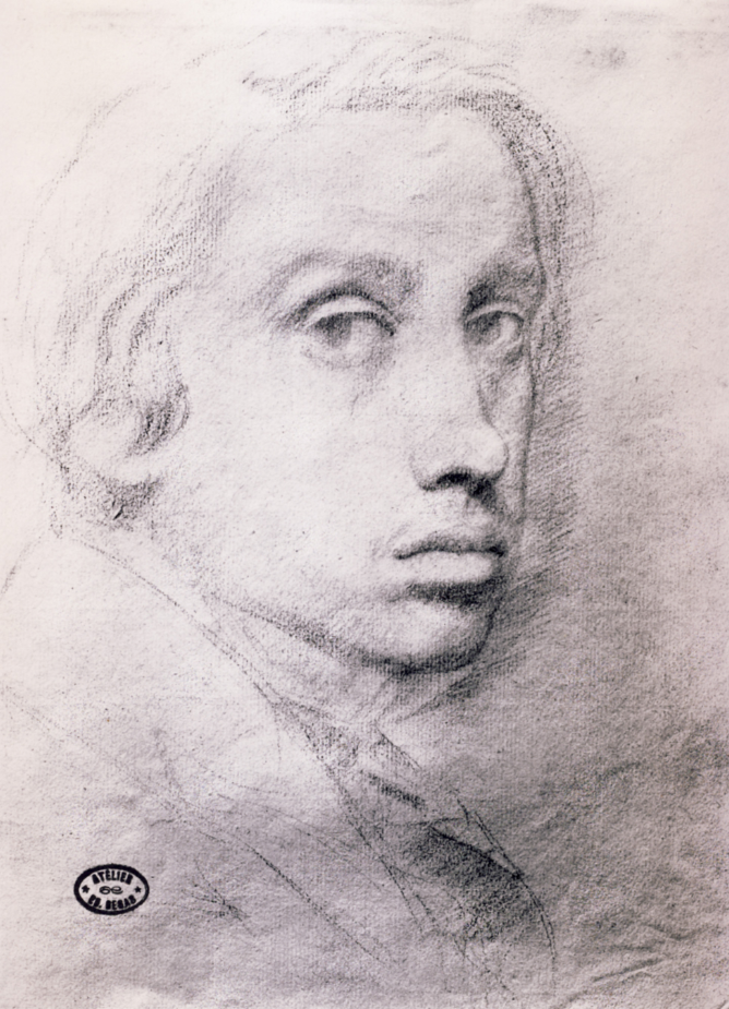 德加 自画像草图 第1张