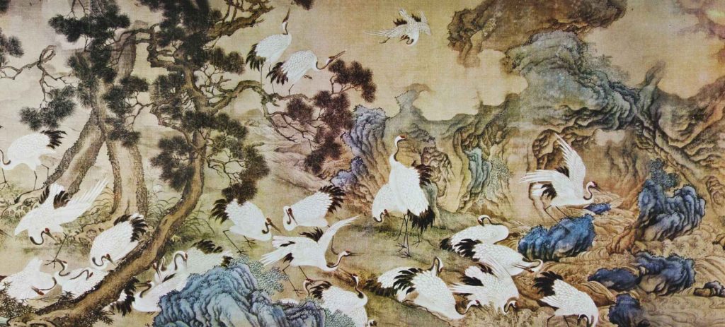 明 边景昭 百鹤图卷原图无损画质 第1张