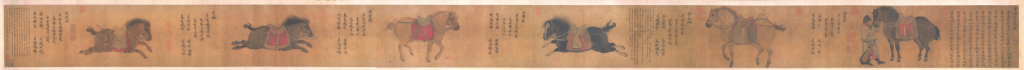 金 赵霖 昭陵六骏图卷绢本无损画质高清下载 第1张