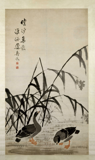 清 边寿民 晴沙集影图轴56×33超清原图