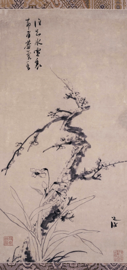 明 陈淳 梅花水仙图轴 无损画质 第1张 明 陈淳 梅花水仙图轴 无损画质 第1张