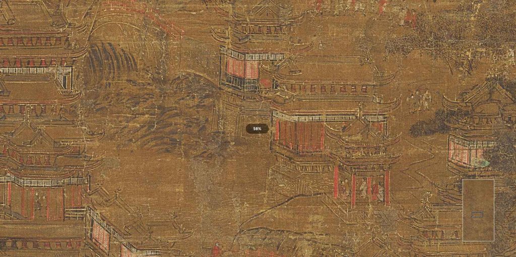 唐代仙山宫苑界画《宫苑图》原作细节解析