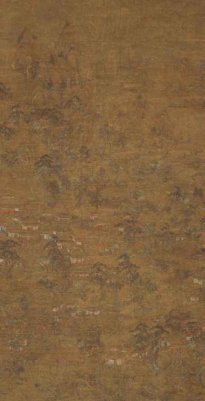 唐代佚名《宫苑图》金碧界画传世名作