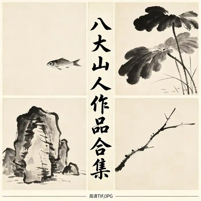 八大山人名画全集 朱耷四僧写意花鸟山水高清原图合集