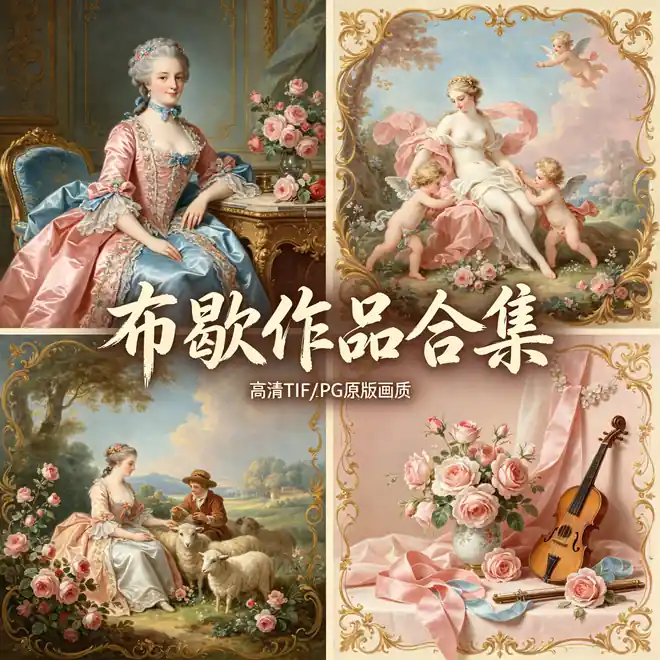 布歇洛可可作品集 蓬帕杜夫人与维纳斯梳妆 柔美田园