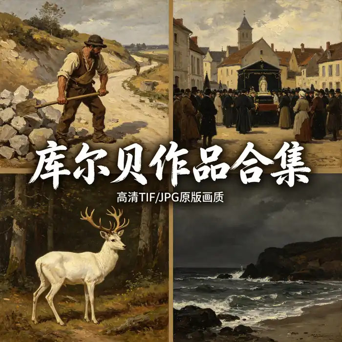 库尔贝油画全集 石工与奥尔南葬礼 现实主义巨匠作品集
