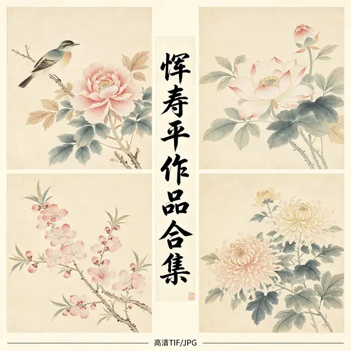 恽寿平名画全集 南田常州派没骨花卉高清原图合集