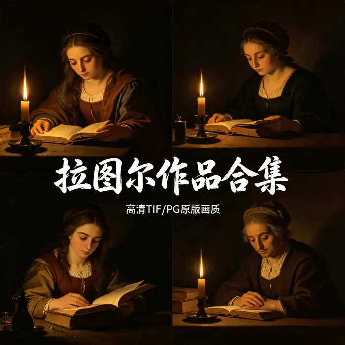 拉图尔烛光油画集 忏悔的抹大拉黑暗中的光