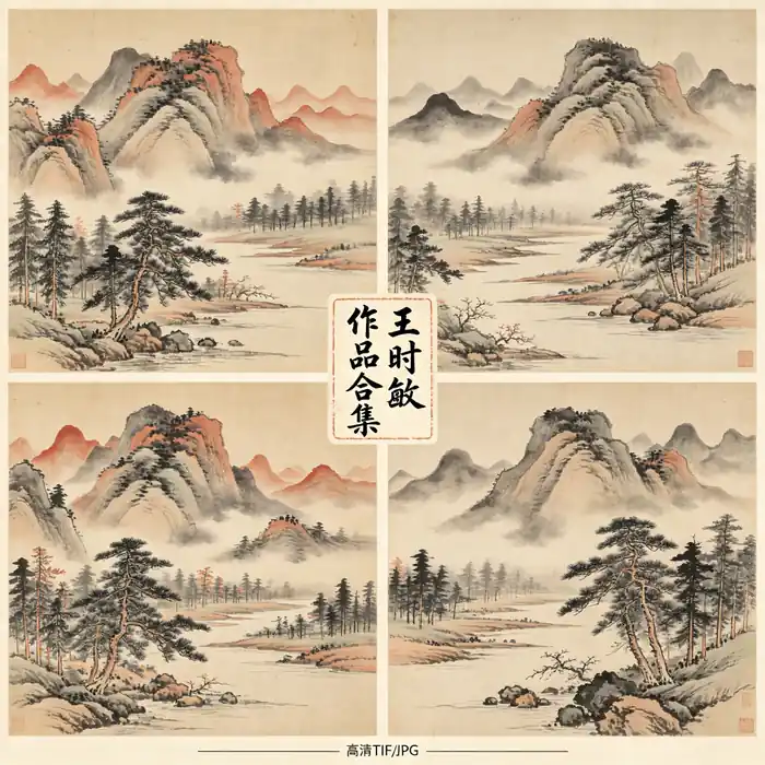 王时敏名画全集 清代四王娄东派山水画高清原图合集