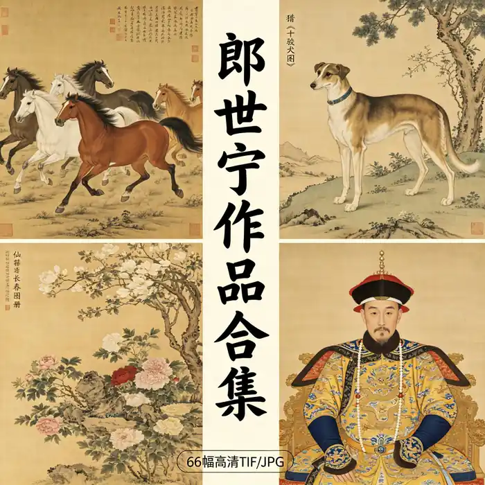 郎世宁名画全集 清代宫廷画师高清原图