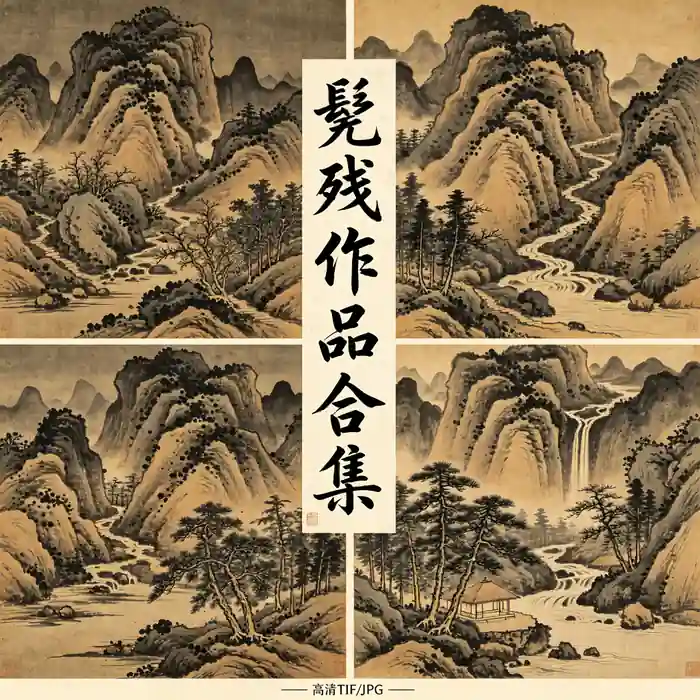 髡残名画全集 石溪四僧繁密山水高清原图合集