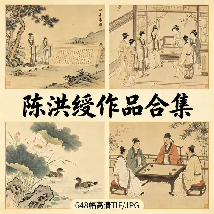 陈洪绶名画全集 陈章侯老莲作品高清原图